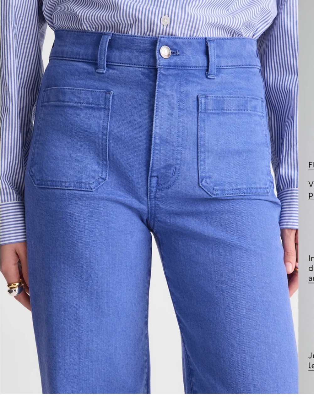 NWT! Madewell The Emmy Wide-Leg Denim Pant! French Blue in Comfort Stretch!